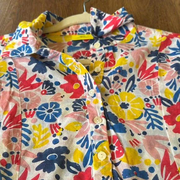Roller Rabbit Multicolor Floral Shirt Shift Dress Size Small - Picture 10 of 10